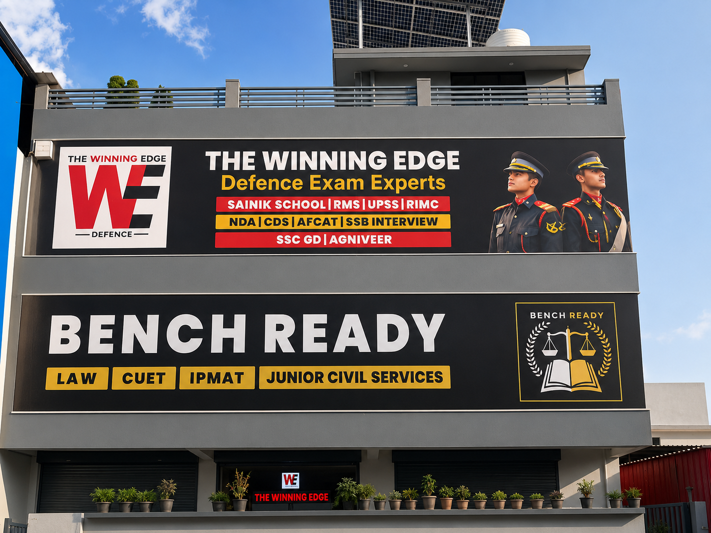 The Winning Edge Defence Academy — building signage, Dehradun